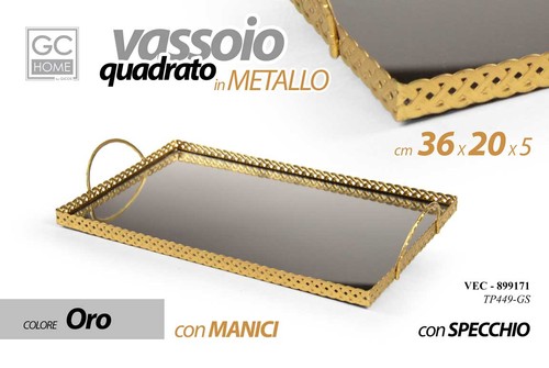 Vassoio metallo rettangolare - metallo,