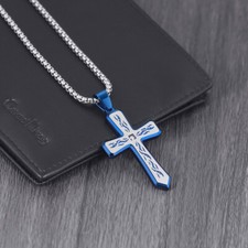 Collana uomo croce di fuoco