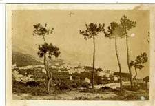 France, Menton, Panorama  Vintage albumen print.  Tirage albuminé  6x9  Ci