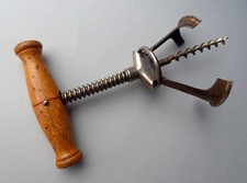 Vecchio Cavatappi/Apribottiglie, Legno, Acciaio, Del