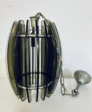 Lampadario metallo vetro fumé - vetro,