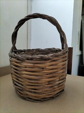 Antico Cesto Per Raccolta Frutta O Altro Minimo 80 Anni Intrecciato Con Canne 