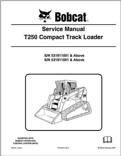 Bobcat t250 2007 compact track - t250,
