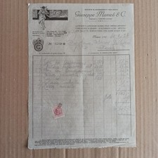 1926 Giuseppe Mamoli Lampade Milano Fattura Su Carta Velina L268