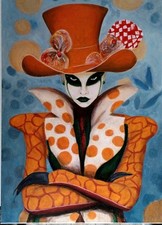 Quadro ad olio Su Tela - Donna Con Cappello 