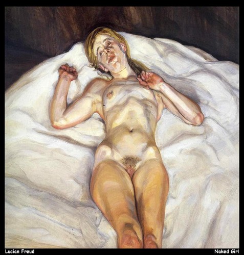 Lucian freud ragazza - nuda, 1