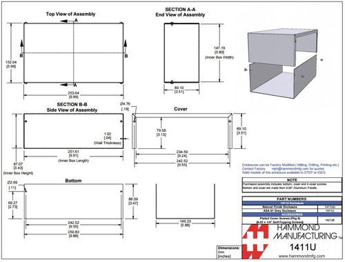 Hammond 1411uu contenitore in - 1411uu,,