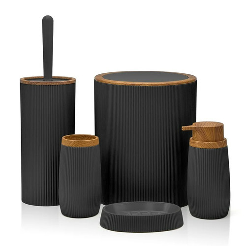 Set accessori bagno nero
