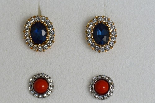 Set piccoli orecchini rosso - set, 2