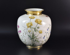 Vaso in porcellana Krautheim Wiesengrund e Bergeshöh'n decorazione floreale forma panciuta