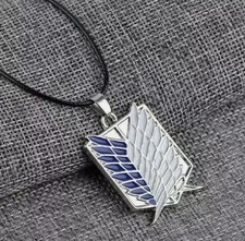 CIONDOLO ATTACK ON T1TAN COLLANA COLOR Argento PENDANT MANGA ANIME COSPLAY