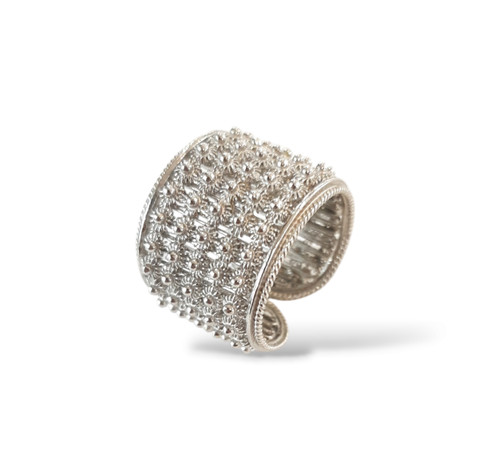 Anello fascia alta filigrana - fascia,