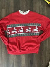 Maglione Schiaccianoci Anni 80 L Natale Nonna Accogliente Vacanze Renne Verde Rosso