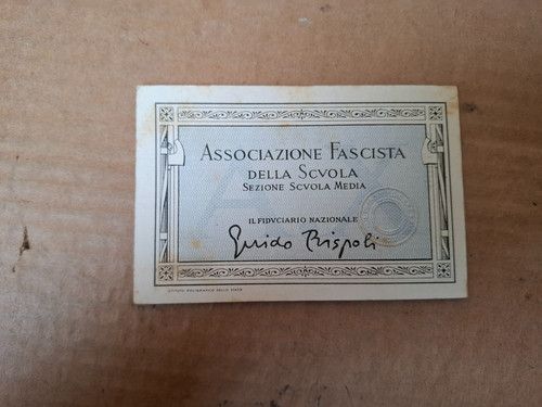 Tessera associazione fascista - associazione,