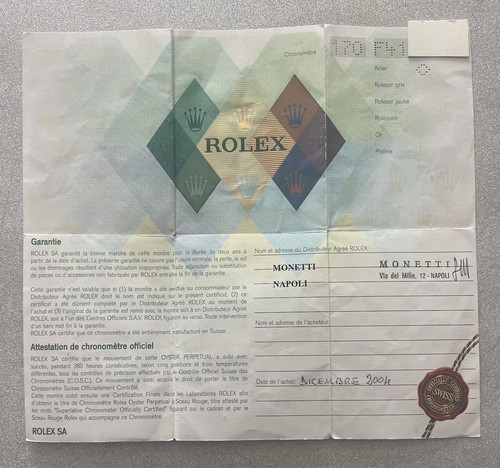 Rolex guarantee warranty - rolex,