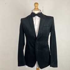 Giacca blazer velluto William Hunt uomo taglia 40R nero cena smoking maculato