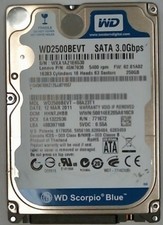 250 GB SATA Western Digital Scorpio Blue WD2500BEVT-08A23T1 Disco Rigido 2,5"