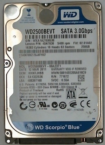 Disco rigido 250 sata - disco,