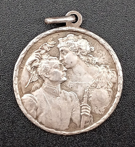 Medaglia argento ww1 bari - d'argento,