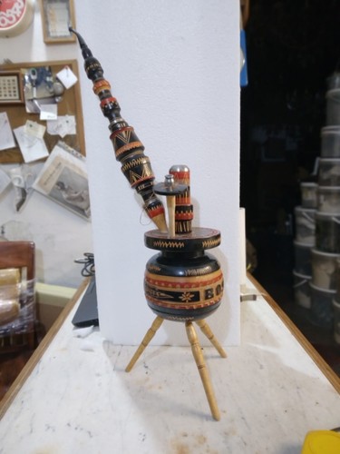 Narghilè pipa legno decorata - pipa,