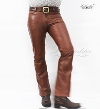 pantalone jeans pelle marrone