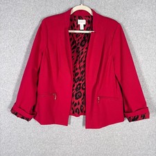 Blazer maglia Chicos media stampa leopardata foderato cerniera oro forte carriera massimalista