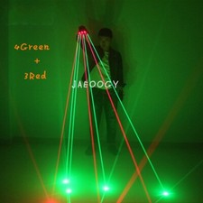 Guanti laser verdi e rossi