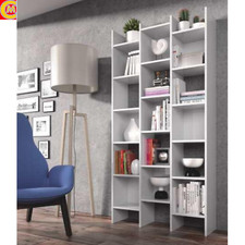 Libreria Moderna Cubotti Da Parete Bianco ITALIAN 15 Vani  96 x 25 x h 192 cm