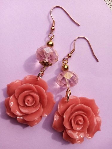 Orecchini vintage rose - , resina