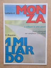 Locandina lotteria di Monza -