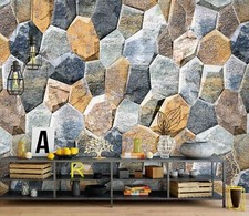 3D Irregular Stones R6792 Wallpaper Wall Mural Self-adhesive Removable Luna