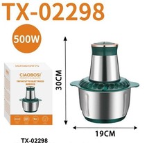 Tritatutto Elettrico 500W 5L Acciaio Inox Robot Cucina TX-02298 linq