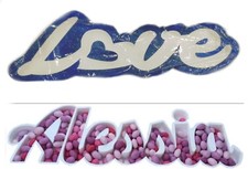 CONTENITORE CONFETTI POLISTIROLO SCRITTA PERSONALIZZATA Altez15 cm BORDO GLITTER
