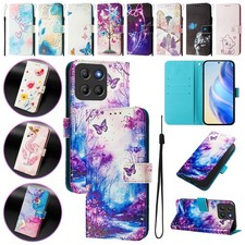 Custodia telefono portafoglio verniciata lusso per AT&T Cricket BLU T-Mobile TCL