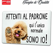 Targa In Metallo MALTIPOO TOY Cartello Attenti al cane casa arredo cuccia 20X30