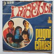 I Ribelli: Pugni chiusi/La follia. 45 giri beat italiano.  Demetrio Stratos