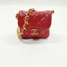 NO TARIFFA Borsa a tracolla Chanel micro classica patta vintage pelle rossa 2...