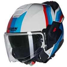 CASCO REVERSIBILE NOLAN N120-1 LINEO N-COM 347 BIANCO ROSSO BLU LUCIDO TAGLIA XS