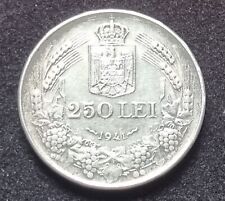 MONETA COIN MONNAIE REGNO ROMANIA REGATUL MIHAI I° MICHELE 250 LEI 1941 ARGENTO