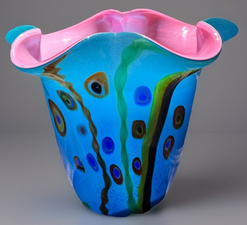 Vaso vetro artistico stile - in,