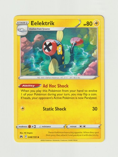 Carta zenith eelektrik pokemon - eelektrik,