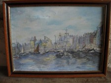 HUILE SUR TOILE " MARINE" PORT