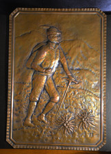 Quadro lastra in rame lavorato