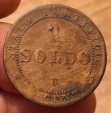 Moneta 1 Soldo 1867, Stato Pontificio Pio IX, Rif. 7015