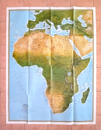 Mappa africa fisica 100x70cm - mappa,
