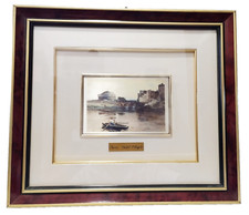 QUADRO serigrafia su lastra di metallo ROESLER FRANZ ROMA SPARITA cm 33x38  arte