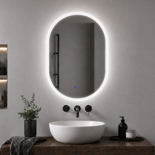 Specchio bagno led ovale con