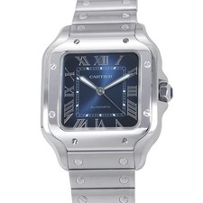 CARTIER Santos de Cartier MM 35,1 mm acciaio inox quadrante blu WSSA0063