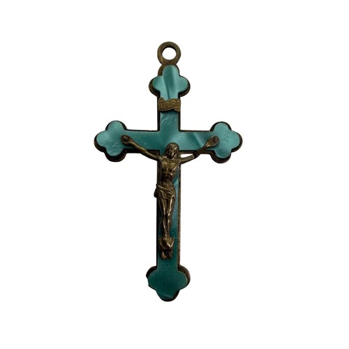1940s blue enamel brass - 1940s,