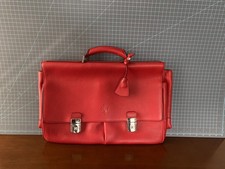 Ferrari Red Leather Briefcase
